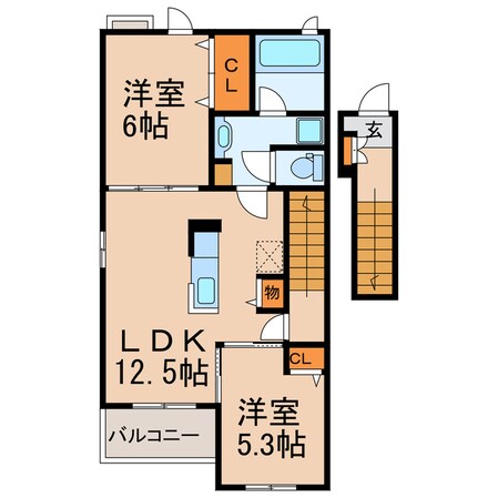 クラールⅠ（宮町）の物件間取画像